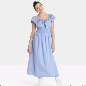 NWT Universal Thread smocked flutter sleeve midi A-line dress